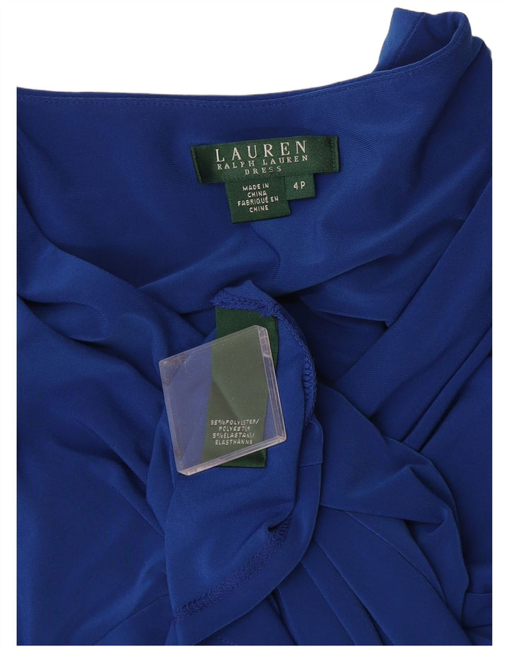 Ralph Lauren Robe fourreau sans manches pour femme US 4 Petit Bleu Polyester