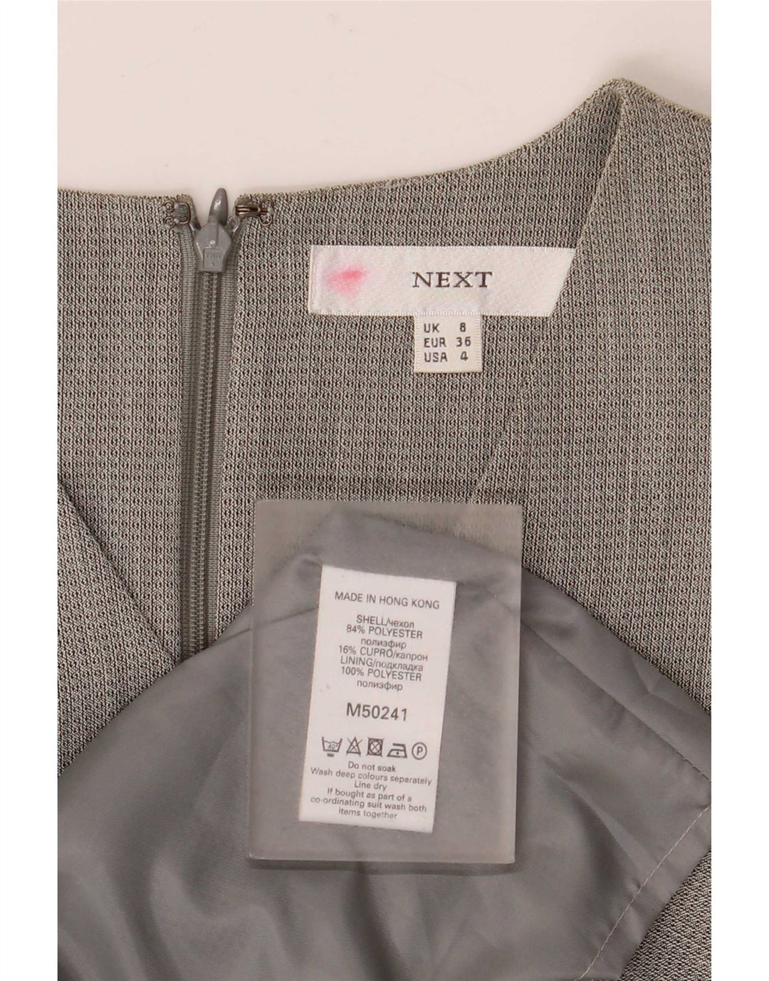 Next Robe fourreau sans manches pour femme UK 8 Small Gris Cupro