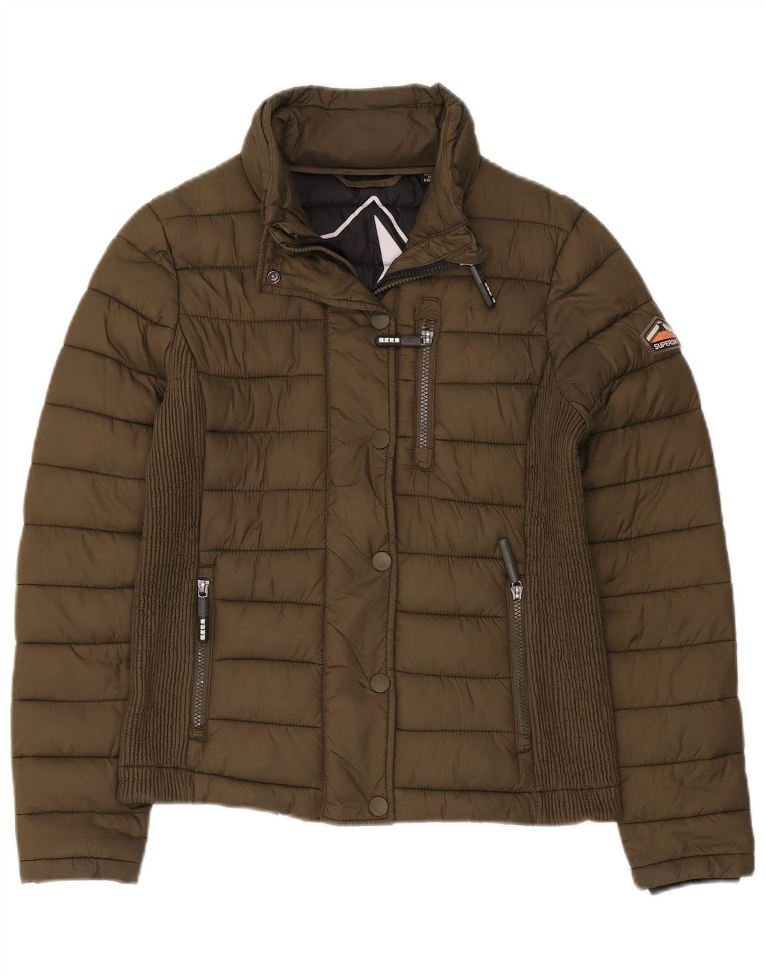 Superdry Veste rembourrée pour femme UK 12 Medium Khaki Nylon