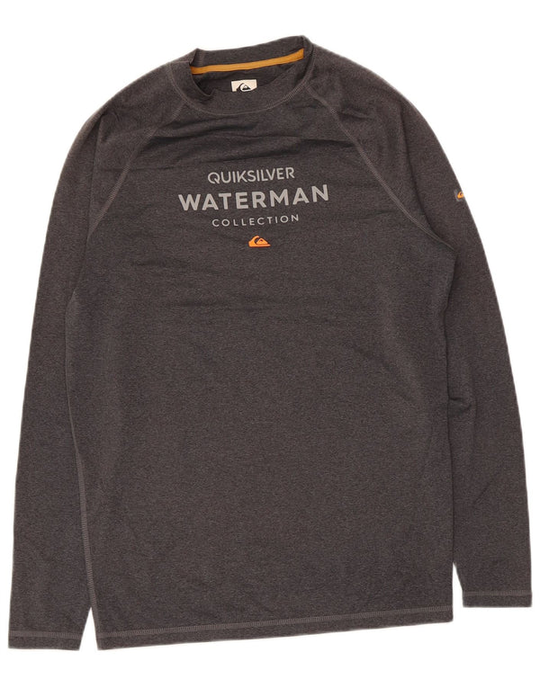 Quiksilver Haut Graphique Homme Manches Longues Large Gris Polyester
