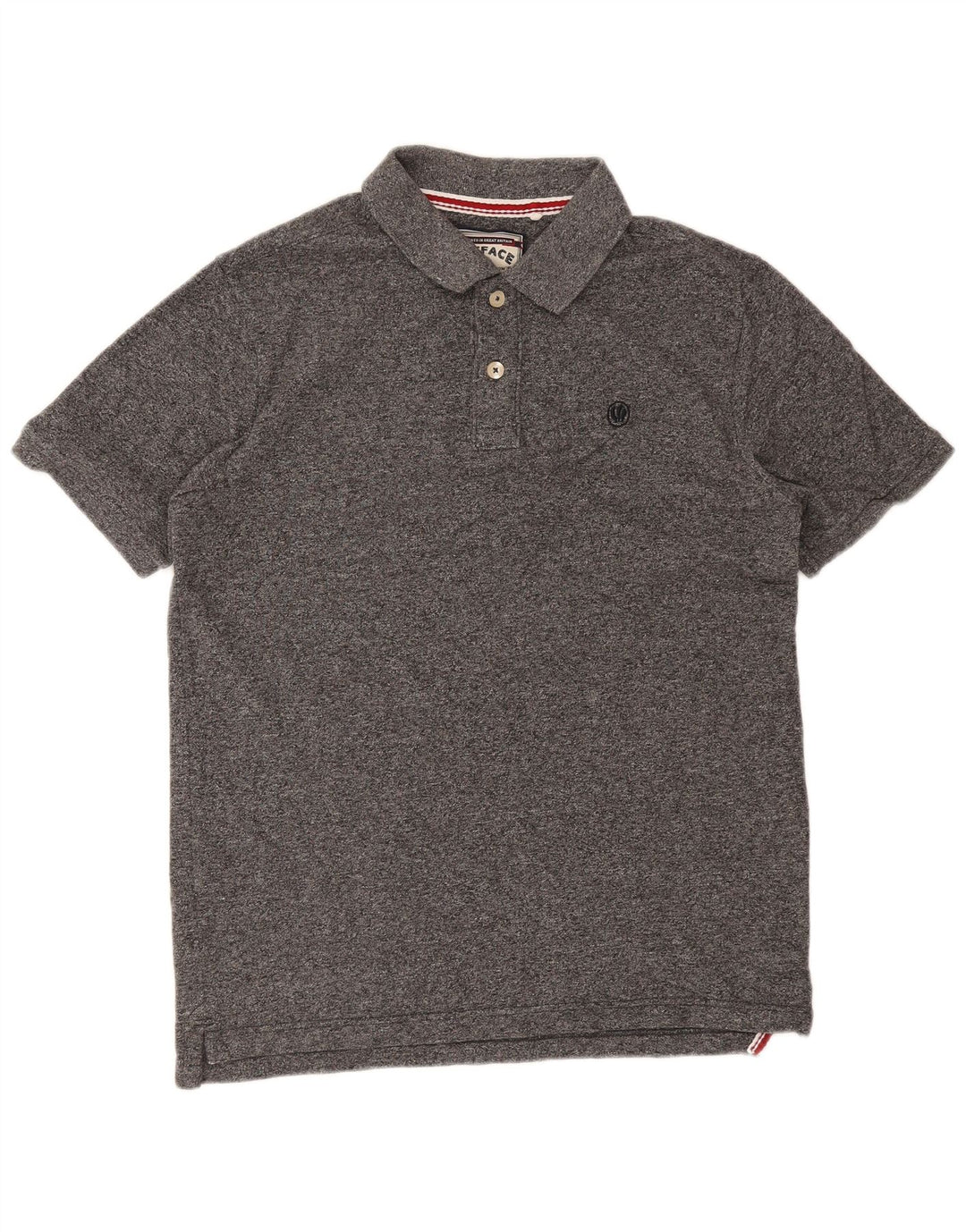 Fat Face Polo Homme Large Gris Moucheté Coton