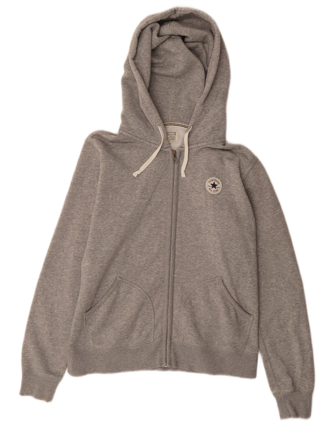 Converse Sweat à Capuche Zippé Homme Gris Moyen Moucheté Coton
