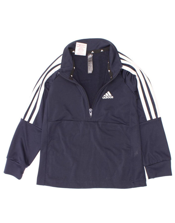 Adidas Garçon Aeroready Zip Neck Pull Survêtement Top 5-6 ans Bleu Marine