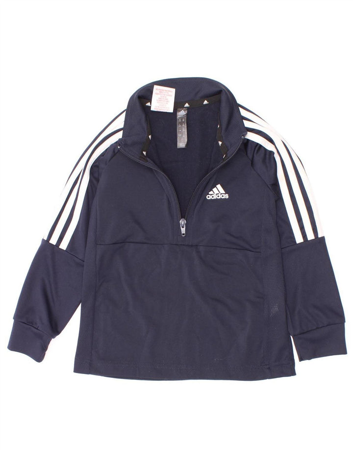 Adidas Garçon Aeroready Zip Neck Pull Survêtement Top 5-6 ans Bleu Marine
