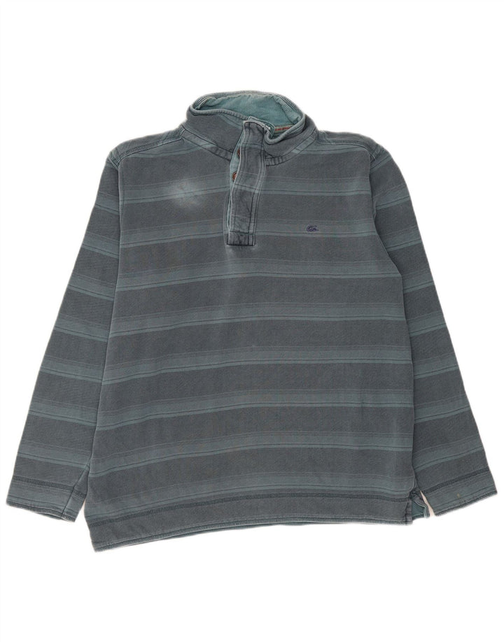 Marks & Spencer Sweat-shirt à col boutonné pour homme Bleu moyen rayé