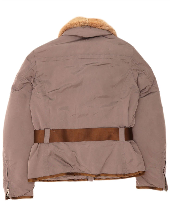 PEUTEREY Womens Padded Jacket IT 42 Medium Grey Polyamide