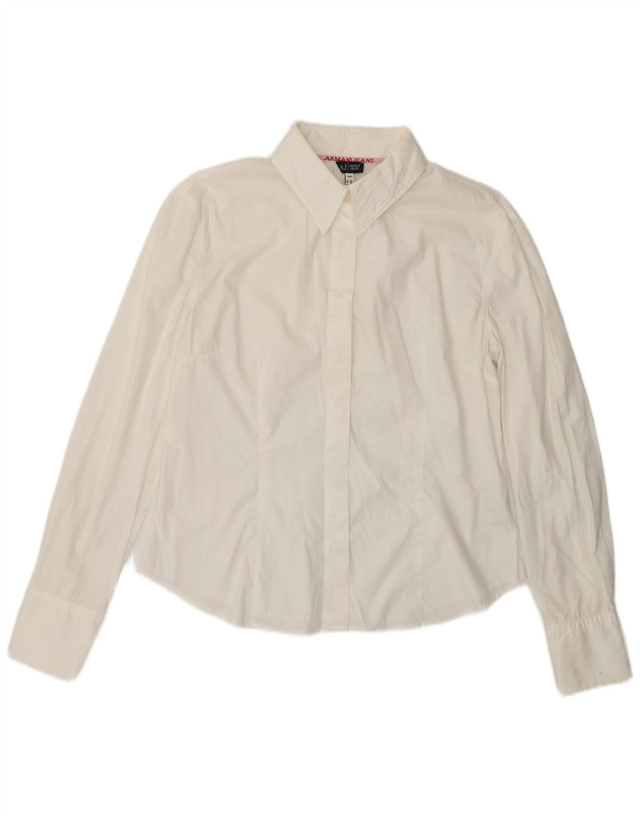 ARMANI JEANS Womens Shirt EU 42 Large White Cotton