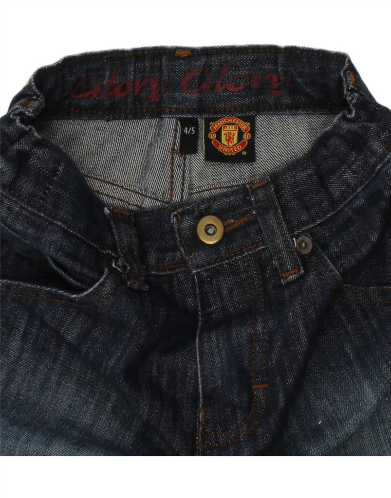 VINTAGE Boys Manchester United Straight Jeans 4-5 Years W20 L16 Blue Vintage Vintage and Second-Hand Vintage from Messina Hembry 