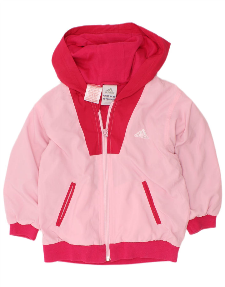 Adidas Veste de Pluie à Capuche Fille 2-3 Ans Rose Colorblock Polyester