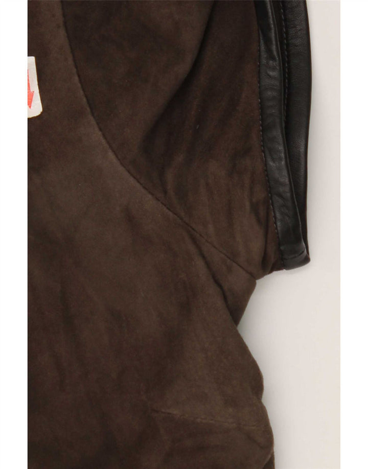 Robe droite en daim femme vintage IT 44 Marron moyen