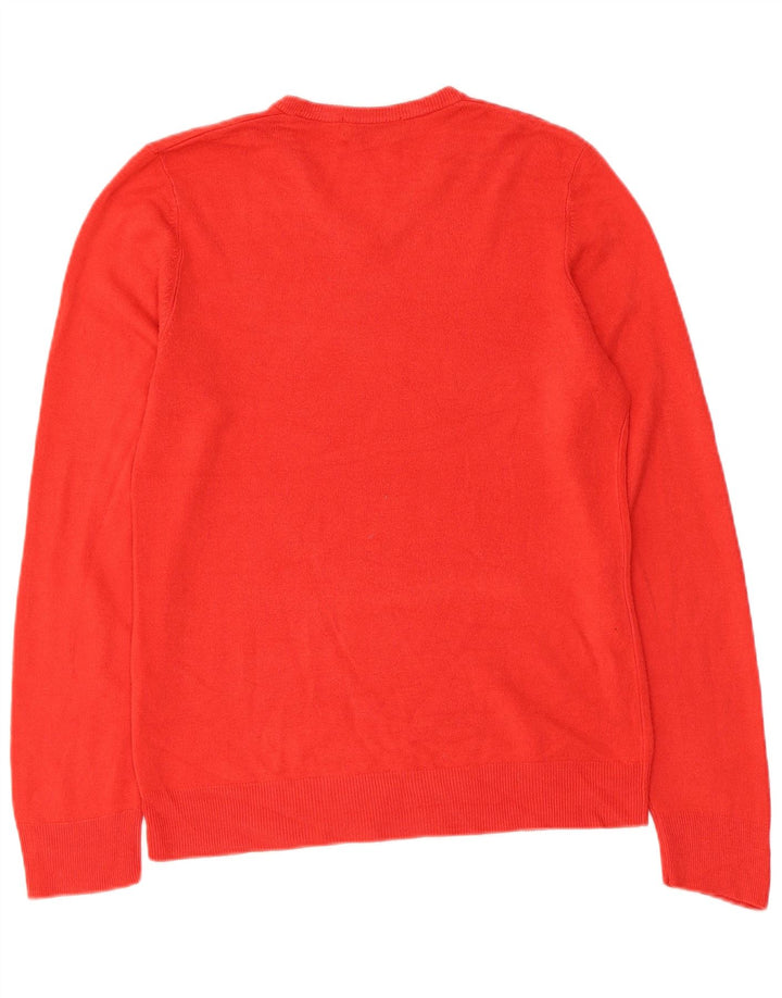 Marks & Spencer Pull à col en V Blue Harbour pour homme, petit, rouge, acrylique