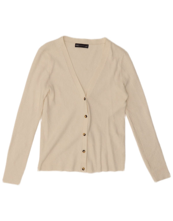 Marks & Spencer Cardigan pour femme UK 14 Blanc moyen
