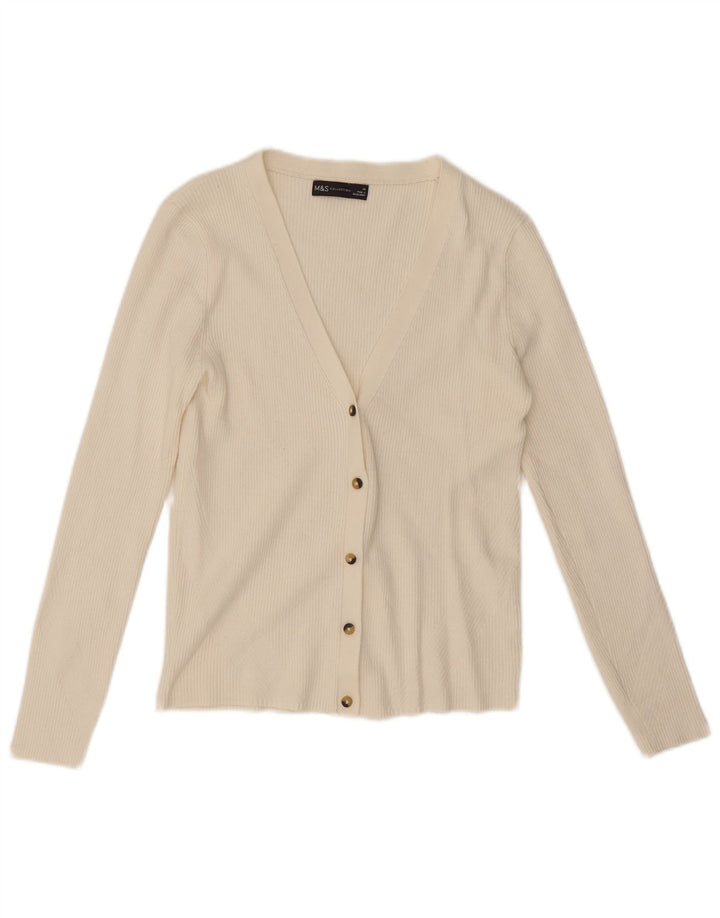 Marks & Spencer Cardigan pour femme UK 14 Blanc moyen