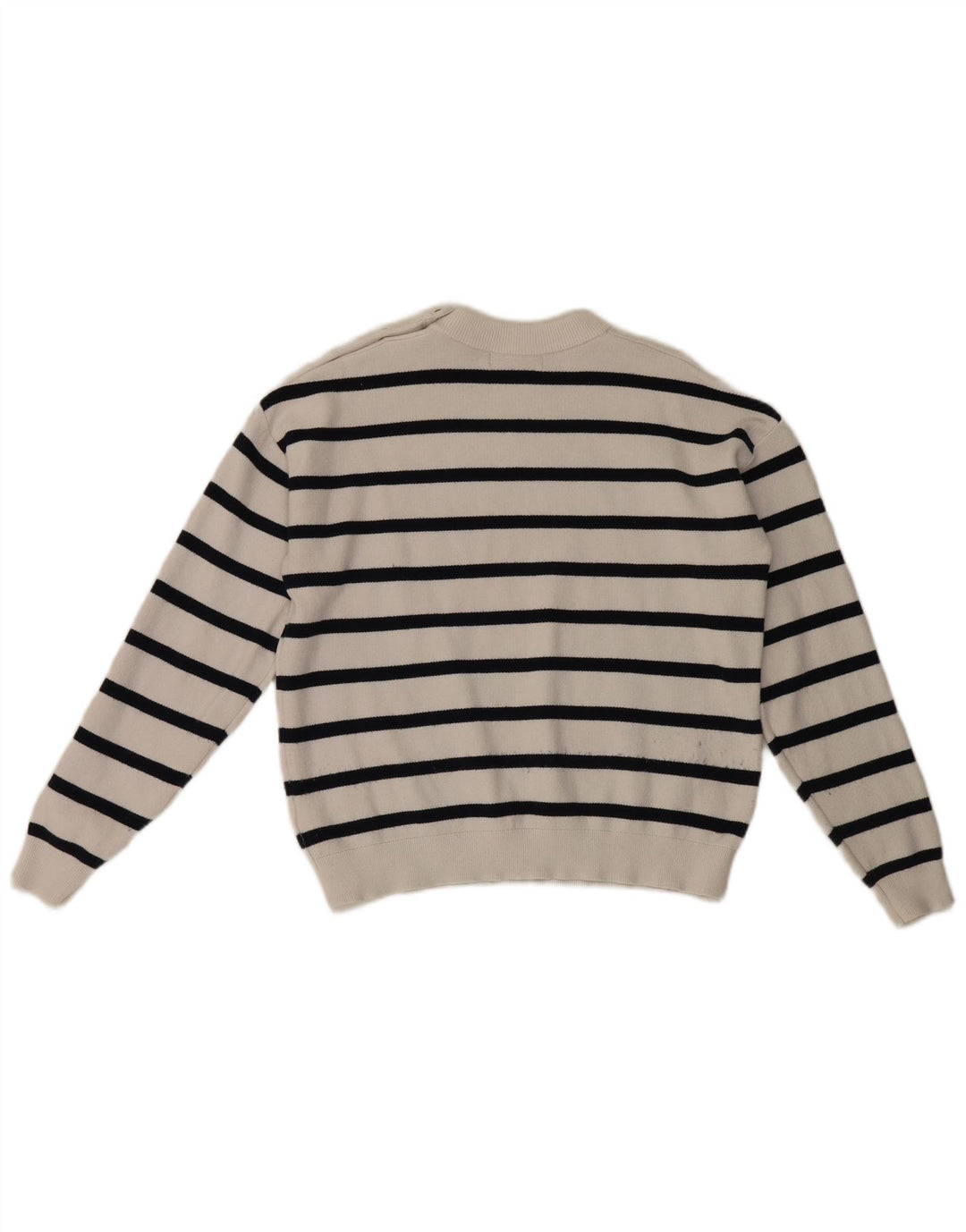 Marks & Spencer Pull ras du cou pour femme UK 14 Medium Blanc rayé