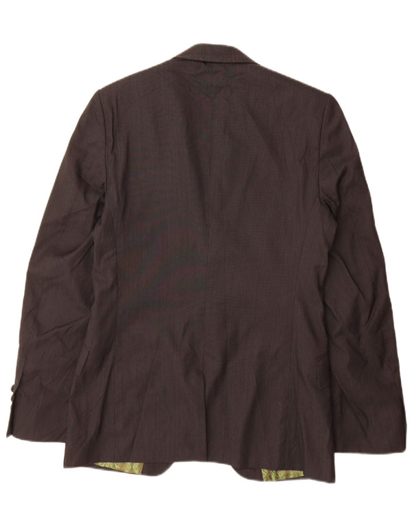 Ted Baker Veste blazer 1 bouton pour homme Taille 38 Laine à fines rayures gris moyen