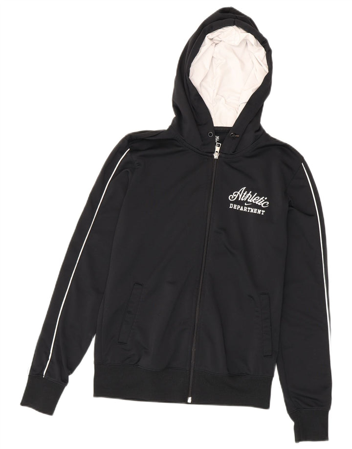 Nike Pull à capuche zippé graphique pour femme UK 12 Polyester noir moyen