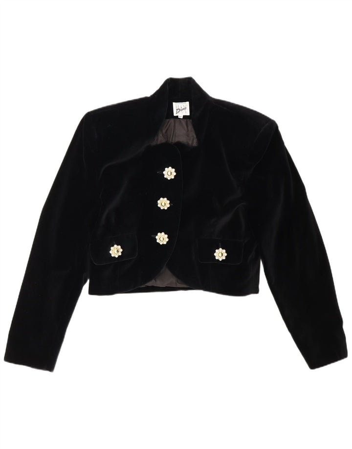 Max Dine Veste Boléro en Velours Femme IT 44 Coton Noir Moyen