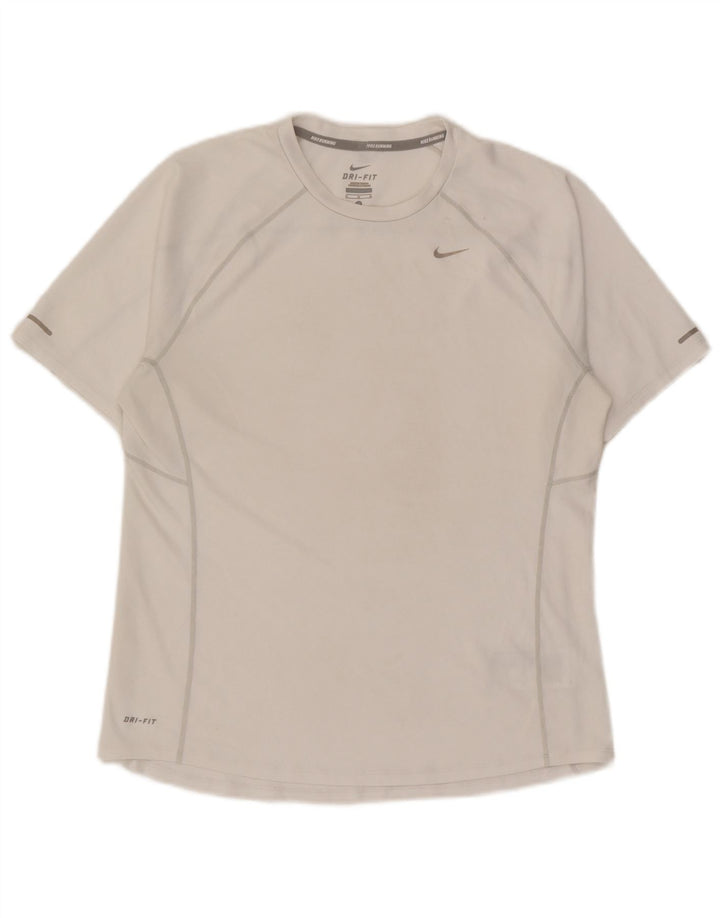 Nike Hommes Dri Fit T-Shirt Haut Moyen Blanc Polyester