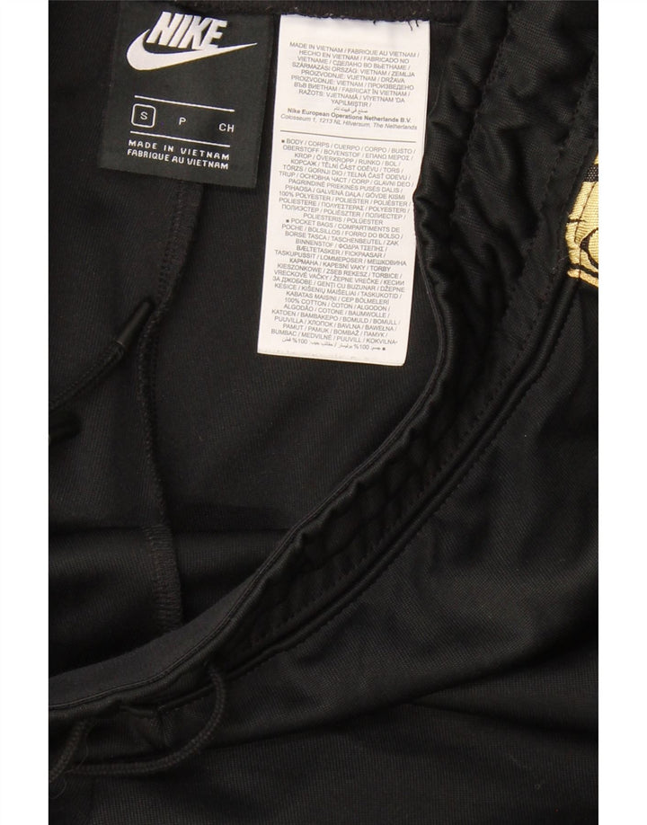 NIKE Mens Graphic Tracksuit Trousers Joggers Small  Black Polyester