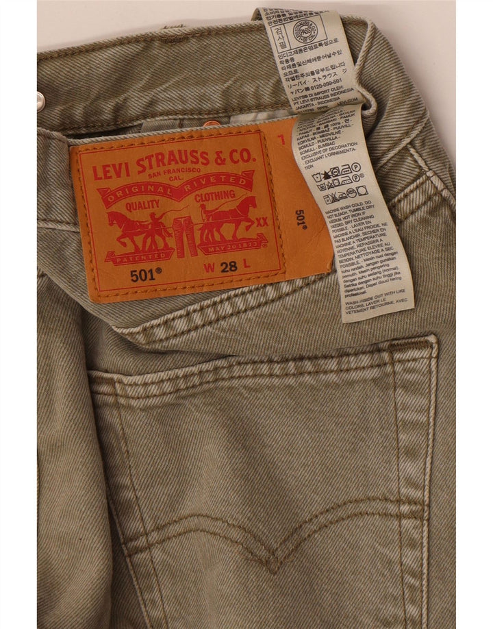 Levi's Short en Jean 501 Homme W28 Petit Kaki Coton