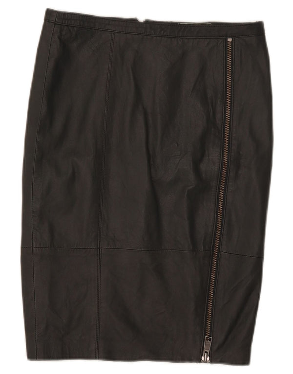 MINT VELVET Jupe crayon en cuir pour femme UK 8 Small W28 Noir