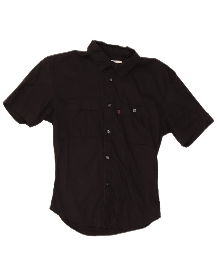 Levi's Chemise Slim Fit à Manches Courtes Homme Petit Noir Coton