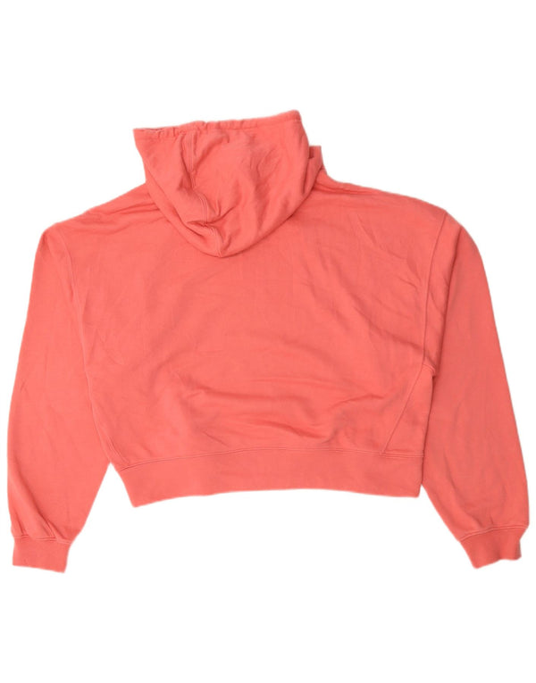Adidas Pull à capuche surdimensionné pour femme UK 12 Coton rose moyen