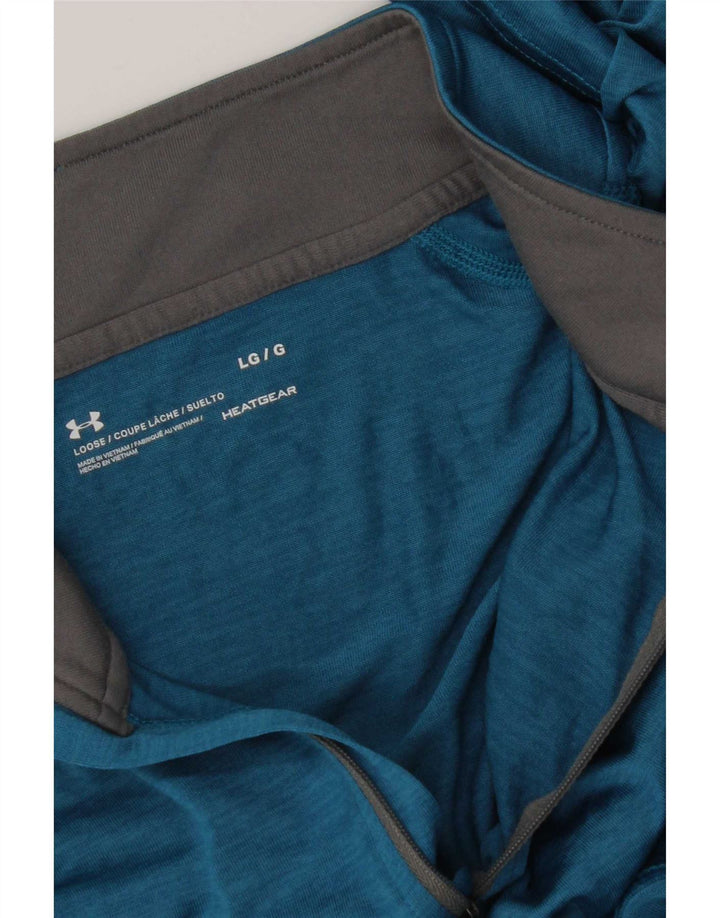 Under Armour Haut de Survêtement Heat Gear Zip Neck Pull Homme Bleu Moyen