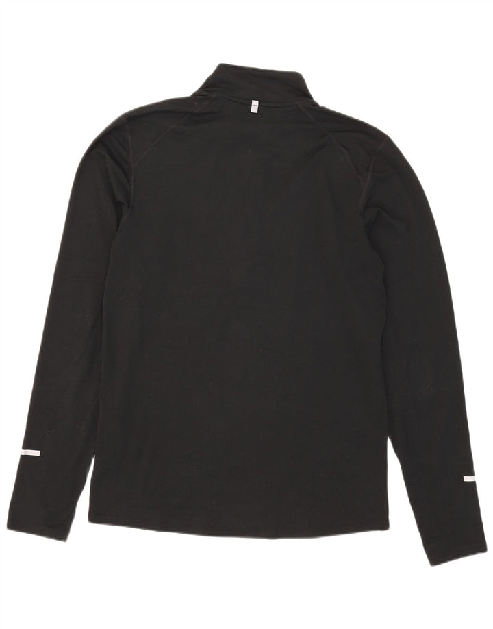 Nike Hommes Dri Fit Zip Neck Pull Survêtement Haut Petit Noir Polyester