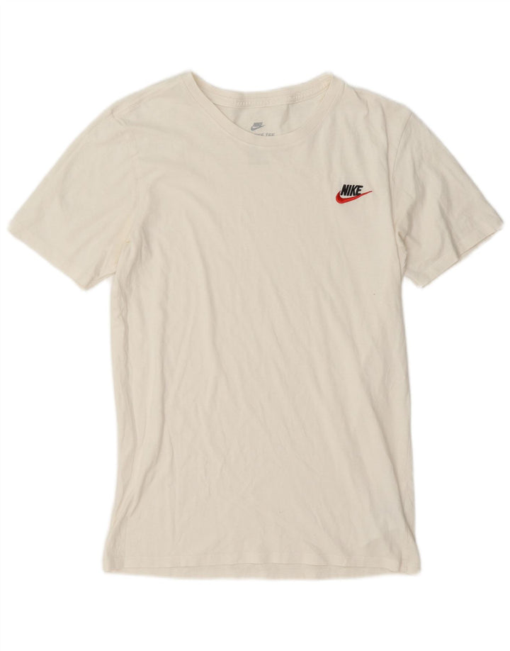Nike T-shirt coupe athlétique pour homme, petit, en coton blanc