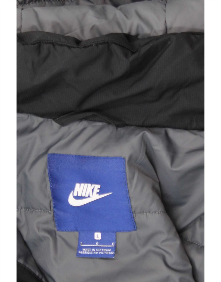Nike Veste rembourrée à capuche pour homme UK 40 Large Noir Polyester