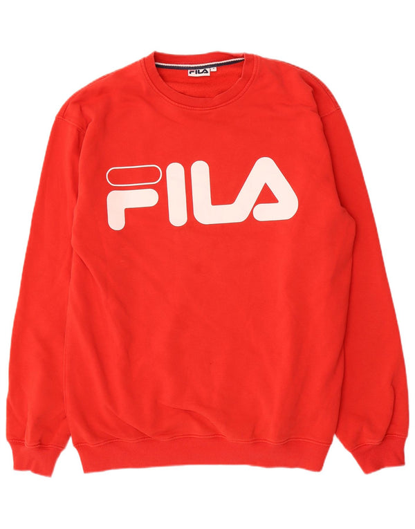 Fila Mens Graphic Sweatshirt Jumper Medium Red Cotton