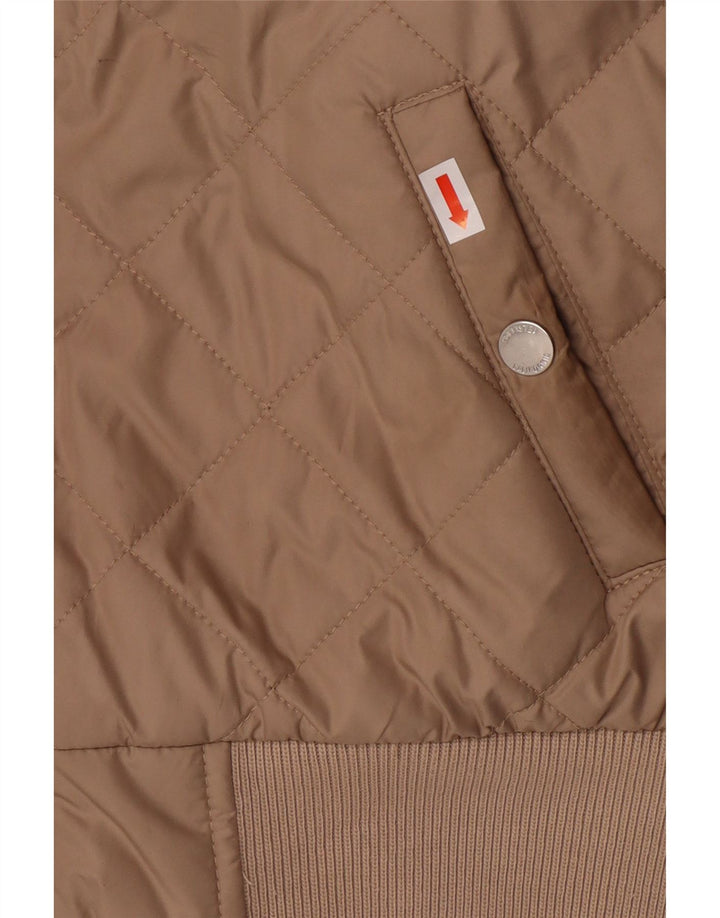 HOLLISTER Veste matelassée à capuche pour femme UK 10 Small Beige Polyester