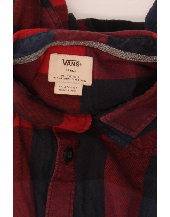 Vans Chemise en flanelle coupe ajustée pour homme, grand carreaux rouges