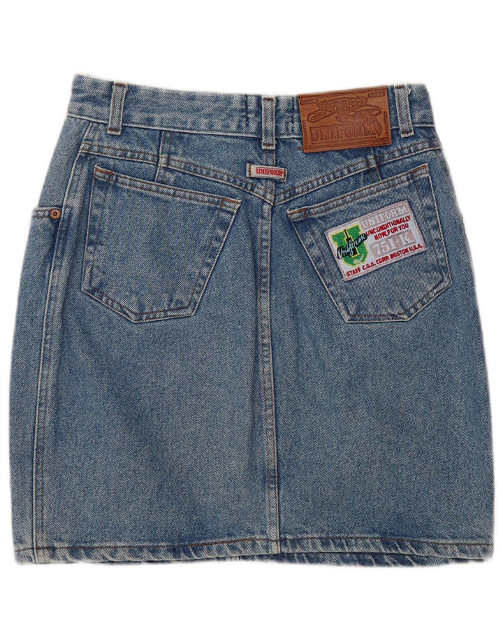 Jupe en jean femme uniforme W28 coton bleu moyen