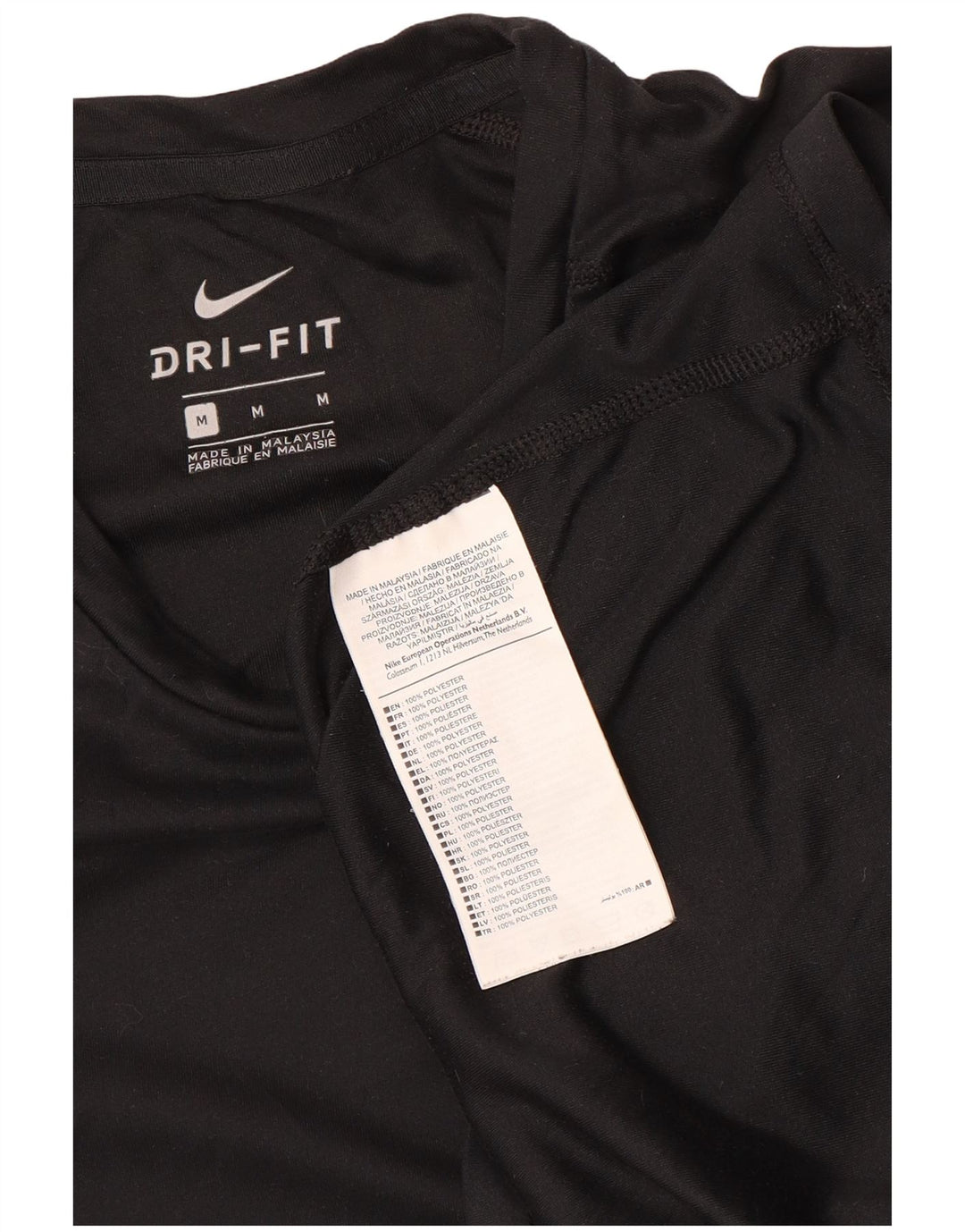 Nike Hommes Dri Fit T-Shirt Haut Noir Moyen Polyester