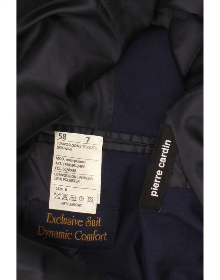 Pierre Cardin Veste Blazer 2 Boutons Homme UK 40 Grande Laine Bleu Marine