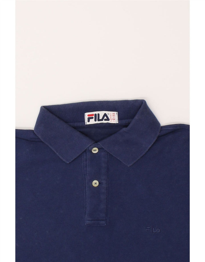FILA Mens Polo Shirt IT 48 Medium Navy Blue Vintage Fila and Second-Hand Fila from Messina Hembry 