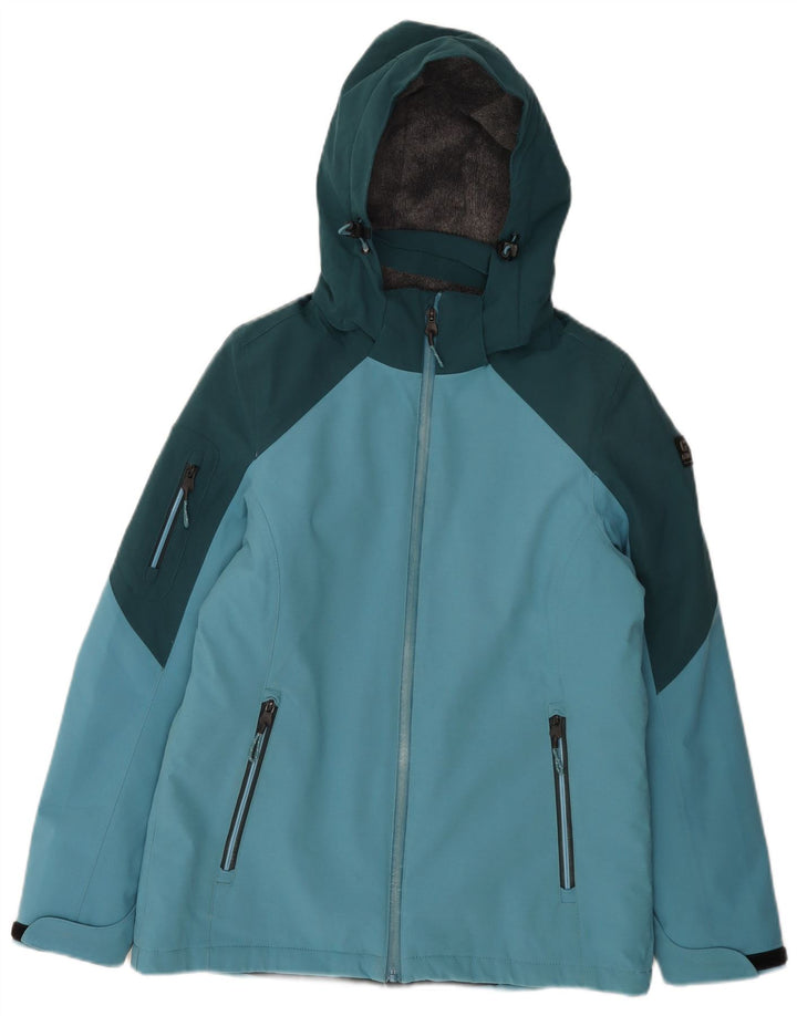 Killtec Veste coupe-vent à capuche pour femme EU 38 Bleu moyen Colourblock