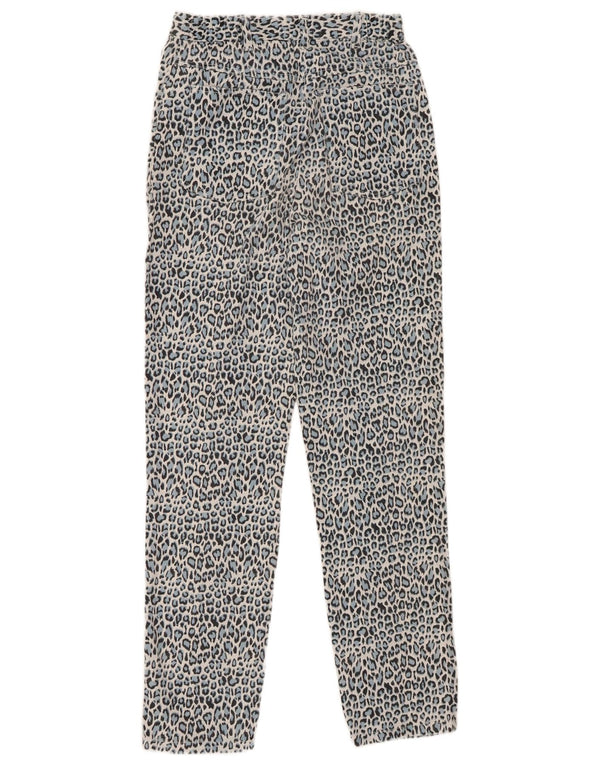 Pantalon décontracté taille haute femme vintage UK 12 Moyen W24 L29 Coton Bleu