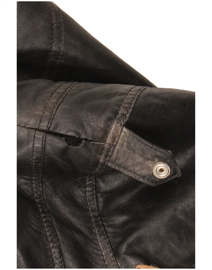 Veste en cuir homme vintage UK 42 XL Cuir noir