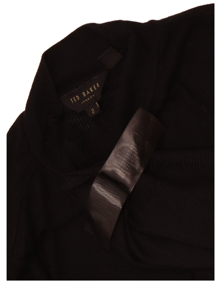 Ted Baker Haut à manches longues pour femme Taille 2 Small Noir Viscose