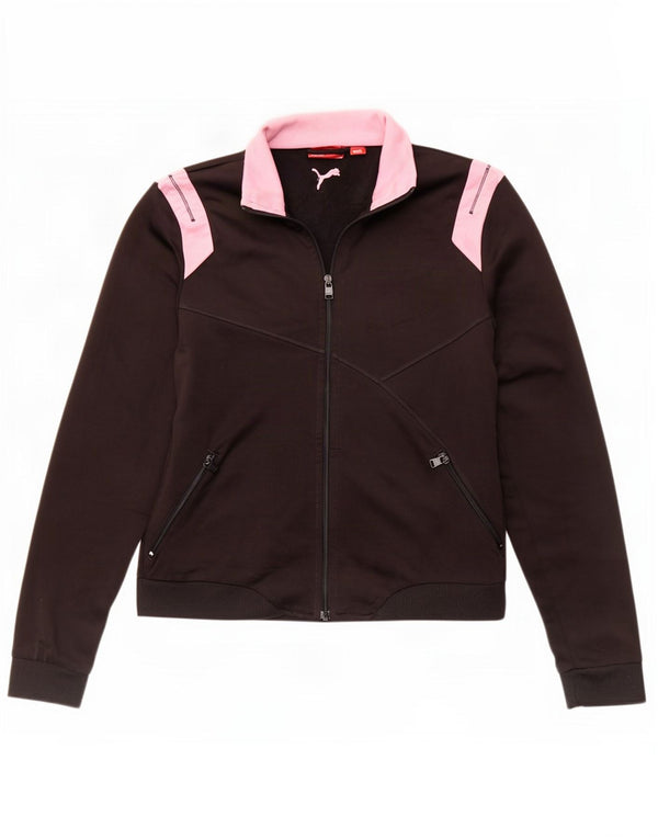Puma Veste de survêtement pour femme UK 10 Small Noir Colourblock
