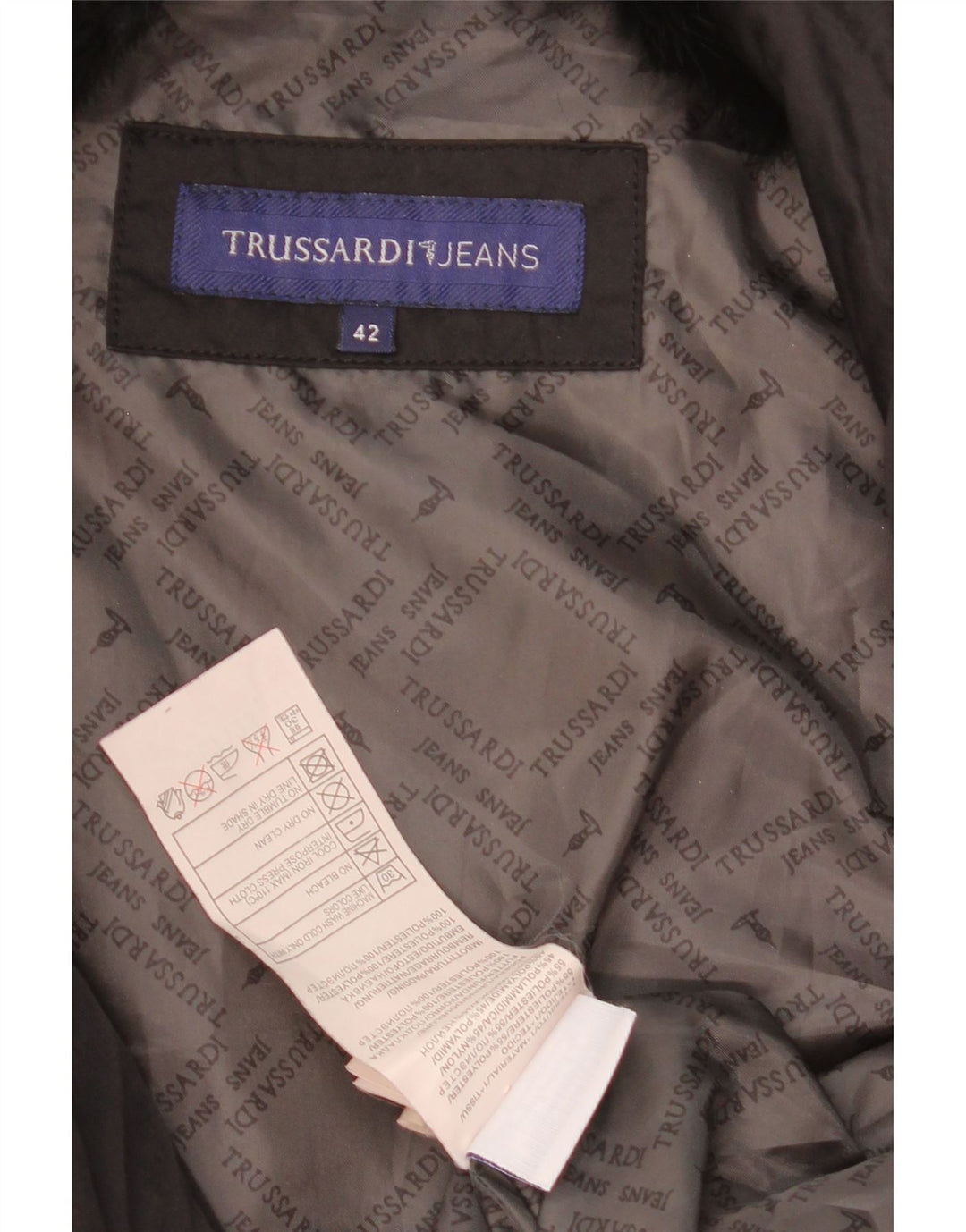 Trussardi Jeans Veste Courte Rembourrée Femme IT 42 Moyen Noir Polyester