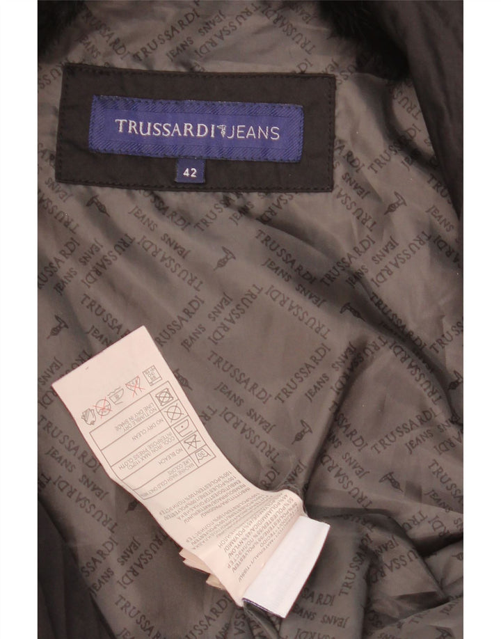 Trussardi Jeans Veste Courte Rembourrée Femme IT 42 Moyen Noir Polyester