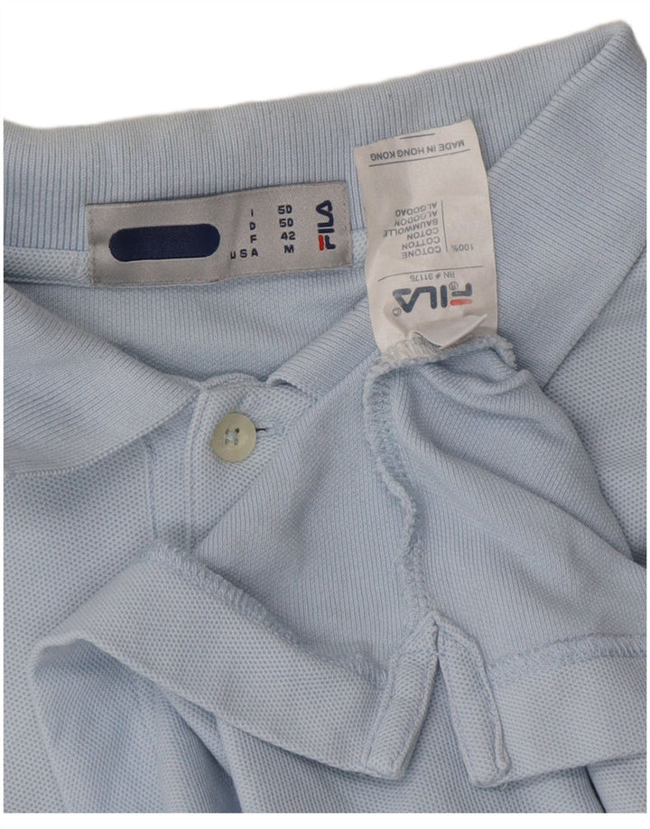 FILA Polo ample à manches longues pour homme IT 50 Bleu moyen Coton