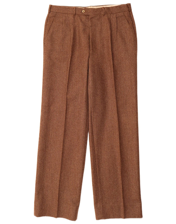 Pantalon de costume vintage pour homme W32 L33 laine vierge marron