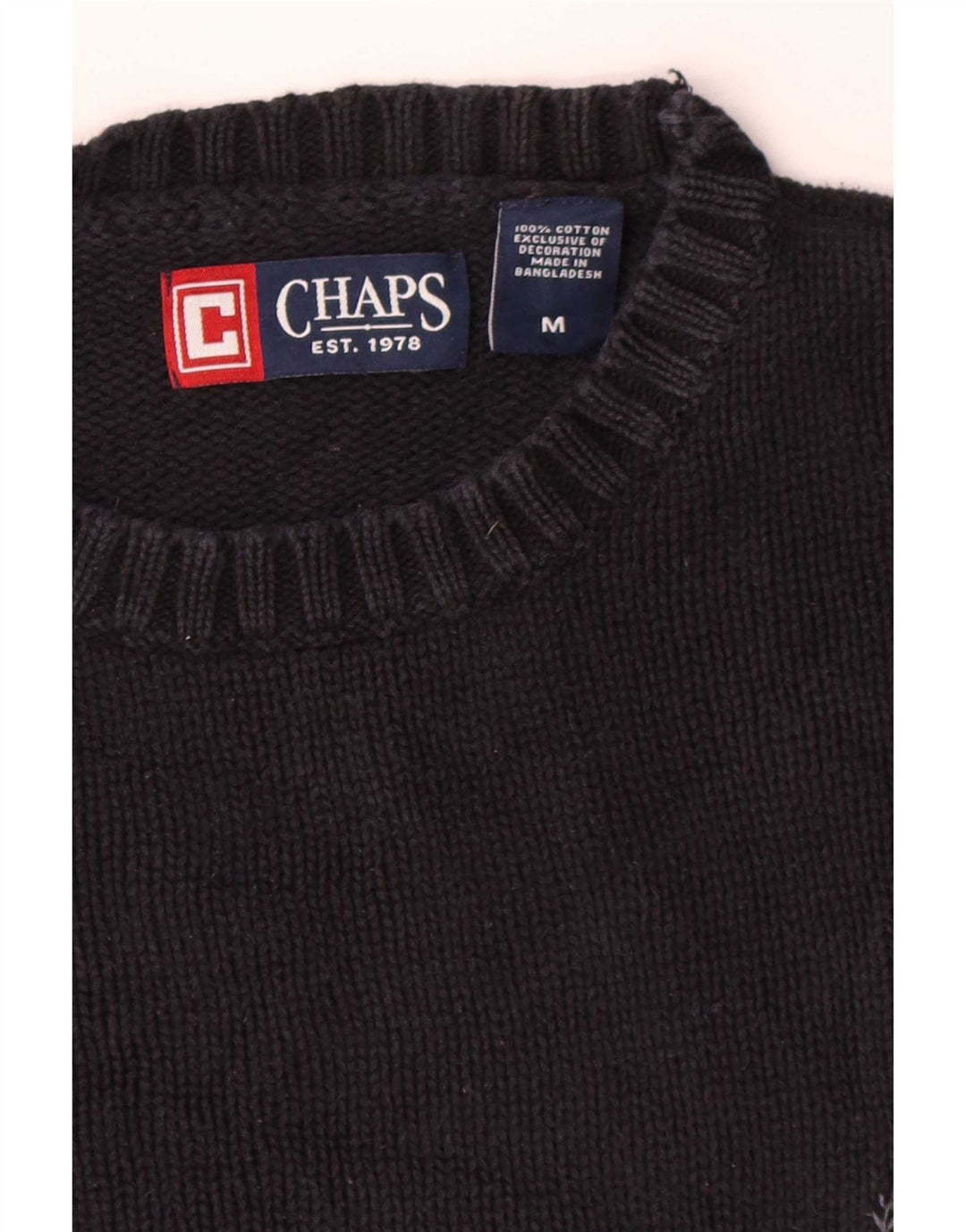 Chaps Pull Col Ras-du-Cou Homme Noir Moyen Coton
