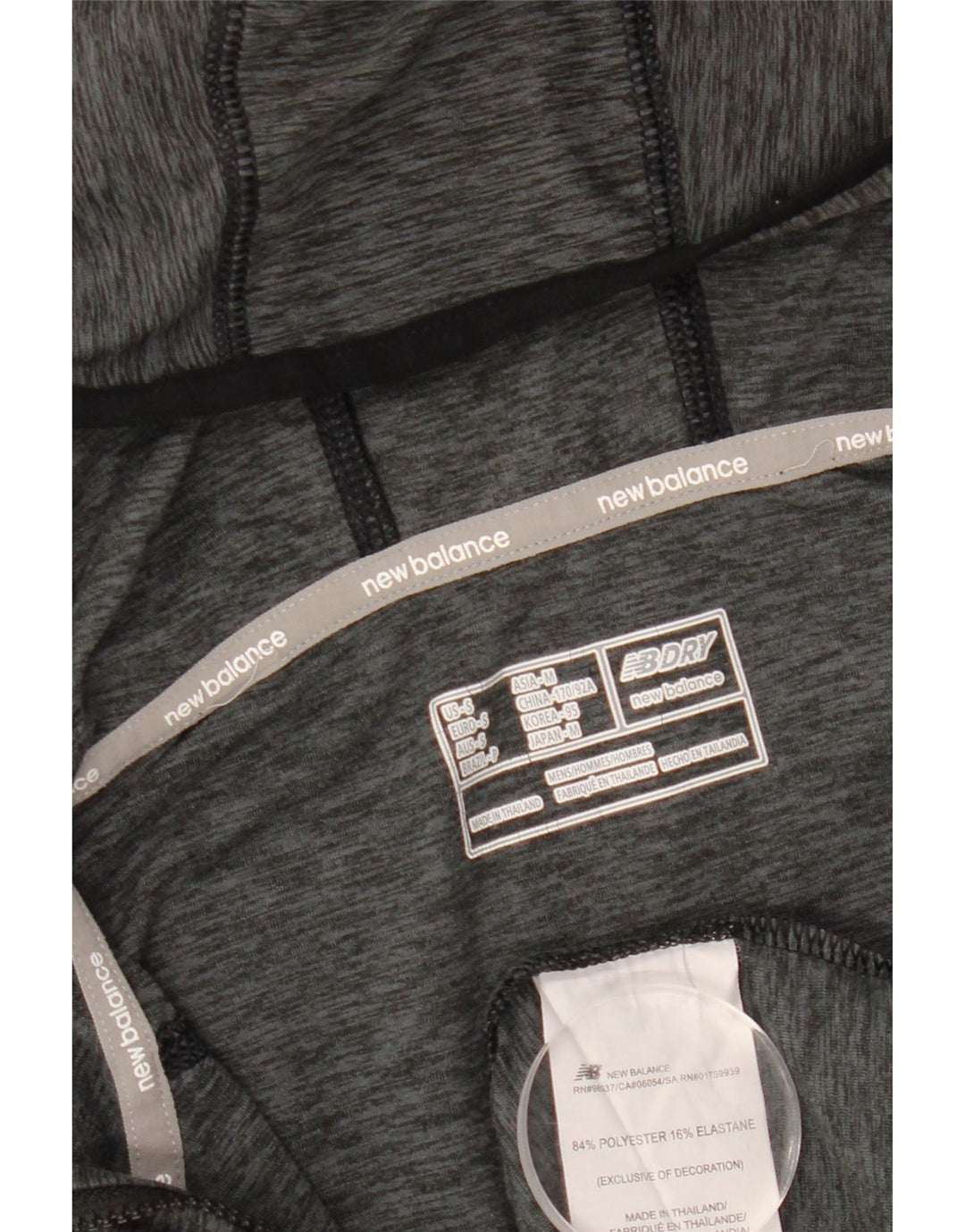 NEW BALANCE Haut de survêtement à capuche pour hommes, petit gris moucheté