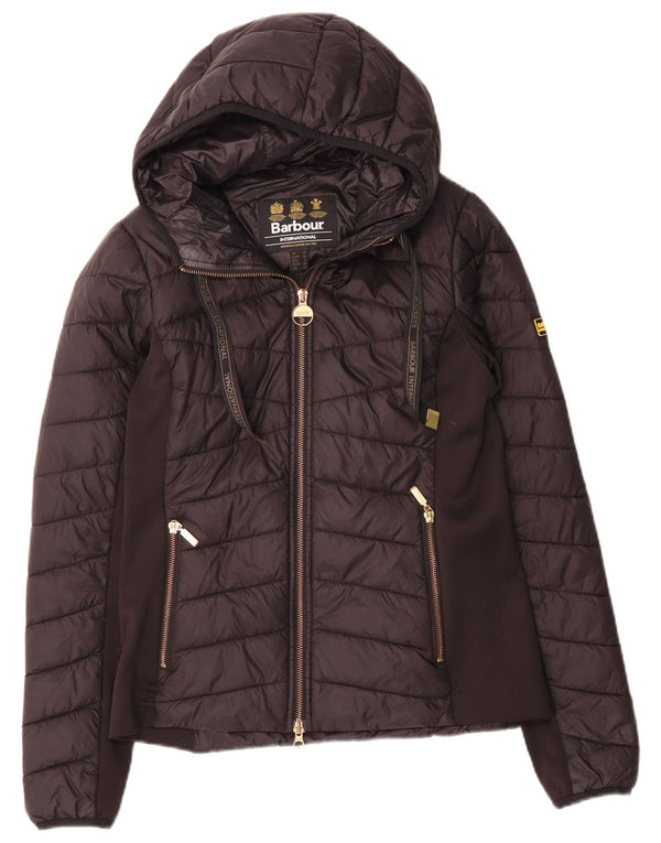 Barbour Veste matelassée à capuche pour femme UK 10 Small Noir Polyamide